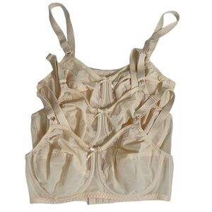 Bali Size 36D Flower Underwire‎ Bra, Light Beige. Three bras. New without tags.